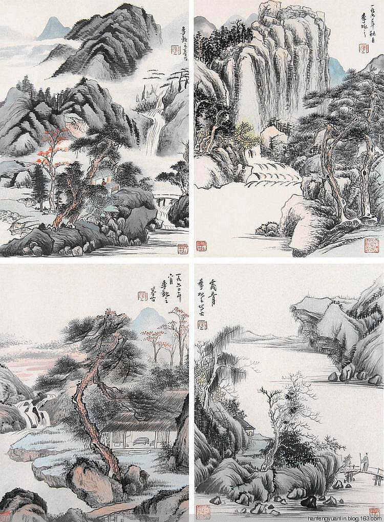 季观之作品.季观之（1915.3~1996.4.20），字育椿，山东省烟台市人，擅长山水画。自幼酷爱国画艺术，早年入北平华北学院艺术系后转入辅仁大学美术系学习，西画师从海里赫斯(德籍)、白立鼎(澳籍)和关广志先生。中国画师从溥雪斋、于非闇、胡佩衡、汪慎生、陈缘督先生。