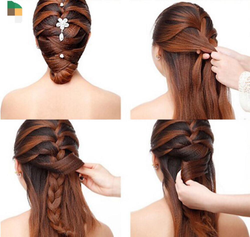 教你如何盘头发十八 1,先将头发扎成马尾.