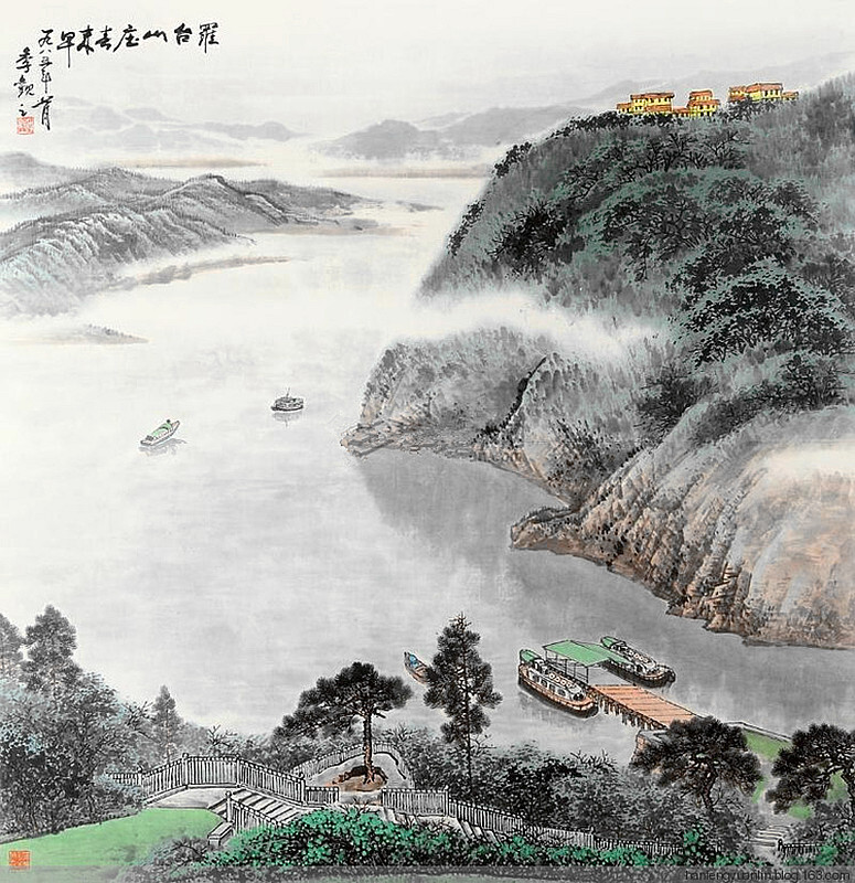 季观之作品.季观之（1915.3~1996.4.20），字育椿，山东省烟台市人，擅长山水画。自幼酷爱国画艺术，早年入北平华北学院艺术系后转入辅仁大学美术系学习，西画师从海里赫斯(德籍)、白立鼎(澳籍)和关广志先生。中国画师从溥雪斋、于非闇、胡佩衡、汪慎生、陈缘督先生。