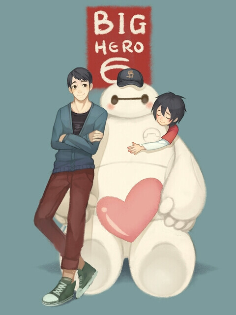 【侵刪】#超能陆战队#Bighero6#小広#滨田兄弟#大白baymax#壁纸#p站#插画#手绘#「画师 Ring菓 id 49884190」