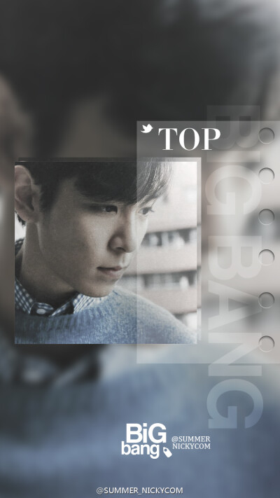 TOP崔胜贤#Bigbang#原创高清壁纸#微博SUMMER_NICKYCOM#锁屏桌面#黑白