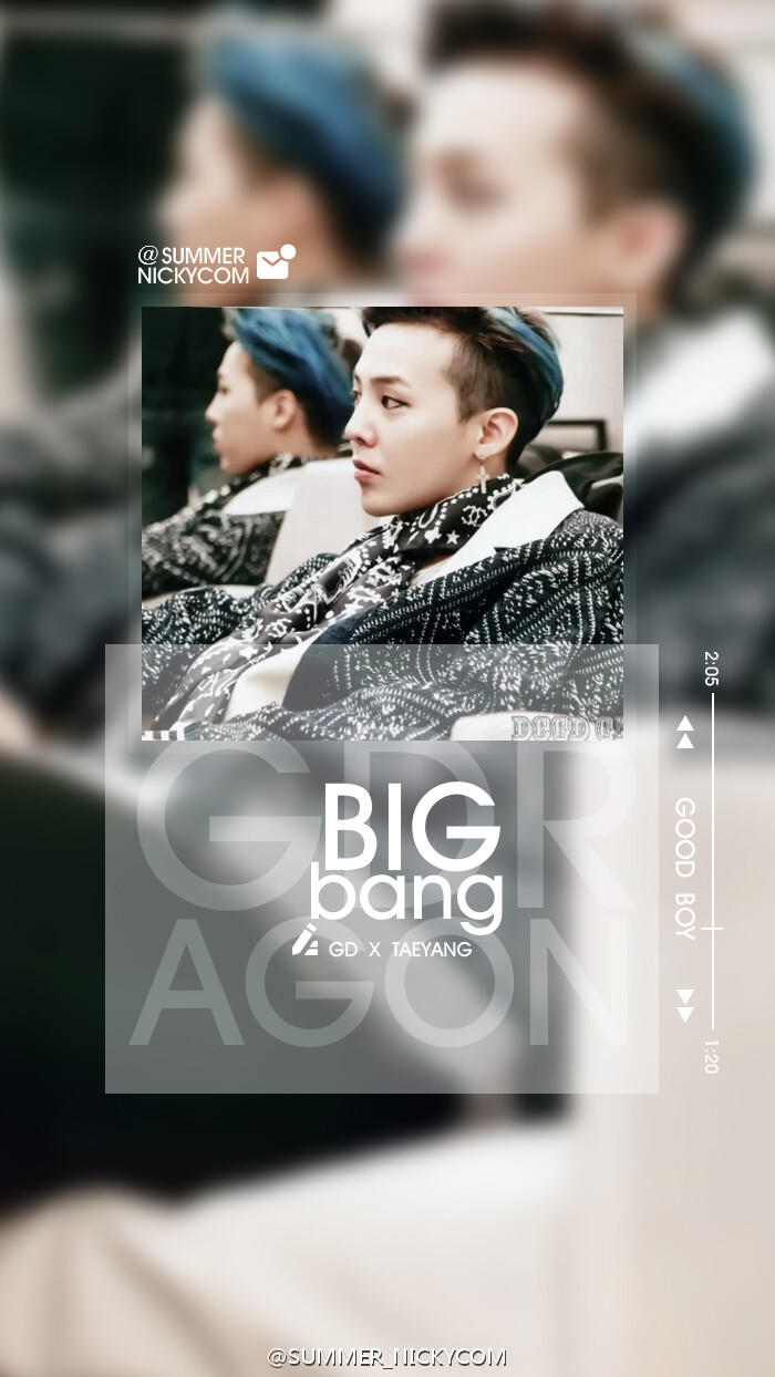 G-DRAGON权志龙#Bigbang#原创高清壁纸#微博SUMMER_NICKYCOM#锁屏桌面#黑白