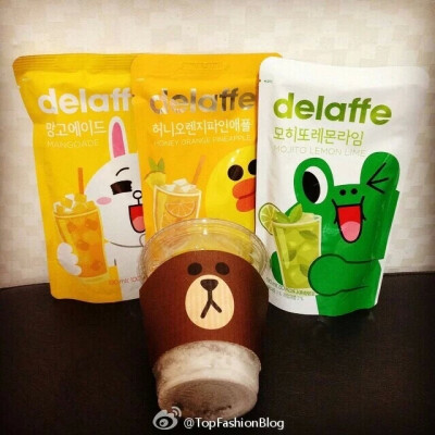 LINE delaffe 新品袋装冻饮 好可爱好想喝