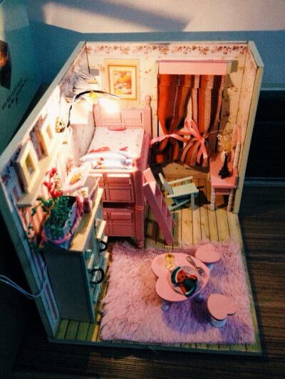 前几天买的DIY小屋完成一半了(=ﾟωﾟ)ﾉ成就感UP