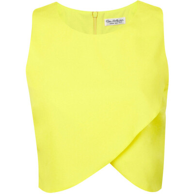 Miss Selfridge Yellow Wrap Front Shell