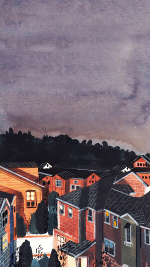 风景 插画  简洁 手机壁纸 锁屏壁纸