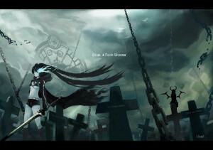 黑岩射手《BLACK★ROCK SHOOTER》 名字(中文)：黑岩射手 名字(英文)：Black★Rock Shooter 名字(日文)：ブラック★ロックシューター 现实世界人物：黑衣麻陶(黒衣マト)
