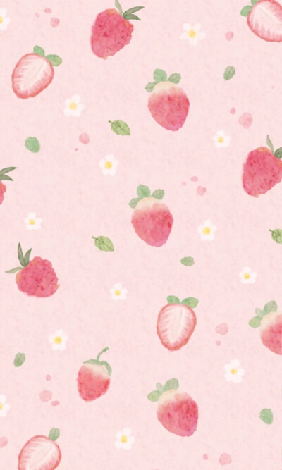 iPhone 平铺 草莓 壁纸