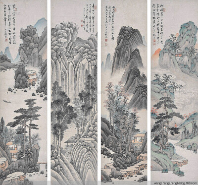 张崟 ：字宝厓（一作宝岩），号夕庵，晚号且翁。所居曰饮淥草堂,丹徒（今江苏镇江）人。贡生。自坤子，与从兄铉俱以诗画著名。花卉、竹石、佛像皆工，而尤擅山水。幼年见同邑潘恭寿画仿文征明，悦而效之；既而改宗沈…