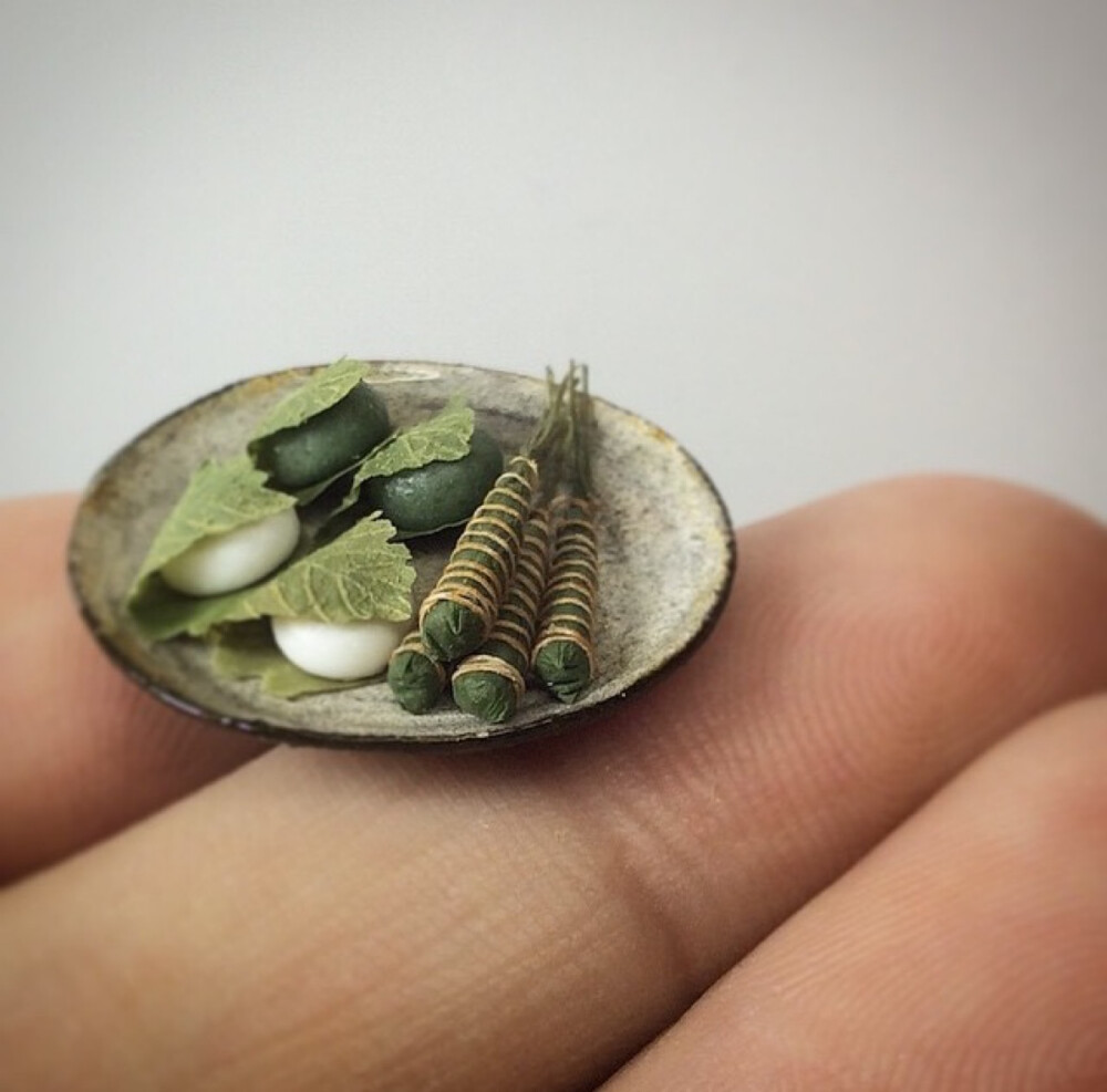 日本微型艺术家田中智创作迷你食物 萌萌哒 ins:nunus_house