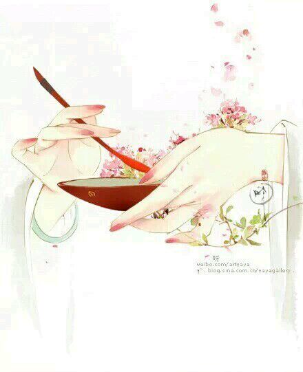 一组唯美关于手的古风插画