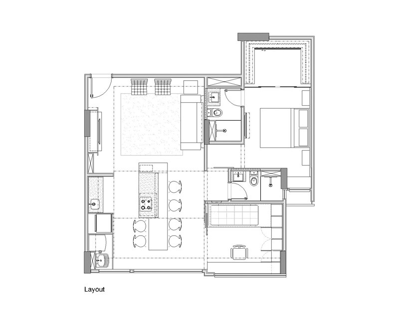 【{巴西利亚70平米简约温馨的公寓设计}】作者：Semerene Interior Architecture