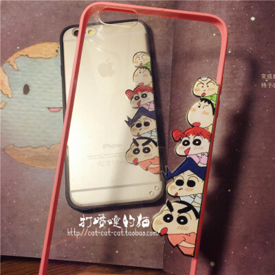 蜡笔小新手机壳好朋友幼稚园好奇iPhone6 plus 5s 4s亚克力手机壳