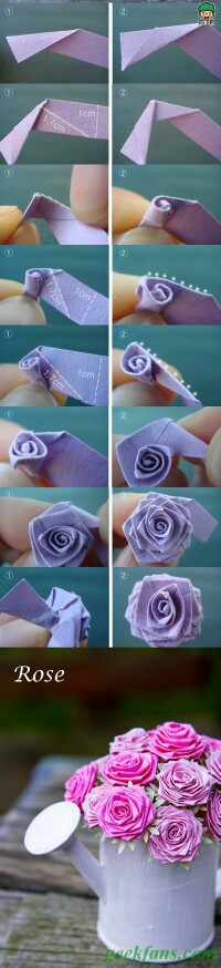 折纸教程：纸玫瑰