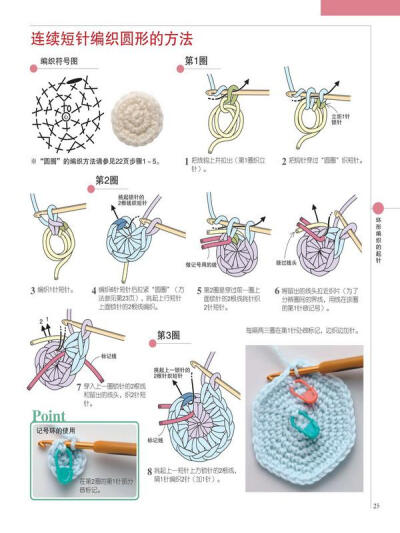 连续短针编成圆形的方法