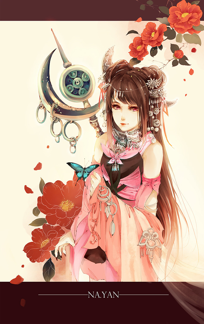 涂唯美古风人物涂鸦色彩手绘铅笔彩铅插画艺术