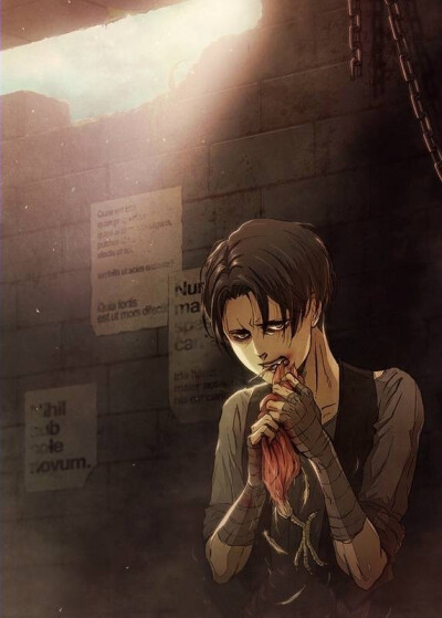 【侵删】#进击的巨人#自由之翼#插画#手绘#少年#动漫同人#利威尔# (๑•̀ㅂ•́)炸天啦！！！ tum: inu-moto