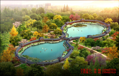 古建筑设计_百米游廊_汉式