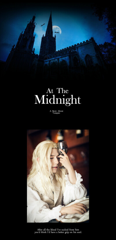  照片描述：#At The Midnight# 我厌倦了隐藏，如果，爱你需要选择，我已经做出了选择。 一直想拍摄一组关于吸血鬼的故事，感谢小才和帅帅精彩的表现。 摄影：黑猫 ||模特： 金发/@黄靖翔 -- 棕发/@乙帅indigo ||化妆…