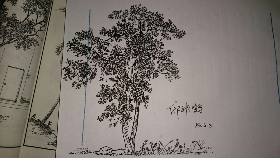 建筑画，建筑风景，钢笔画，情景风景，手绘，铅笔炭笔画