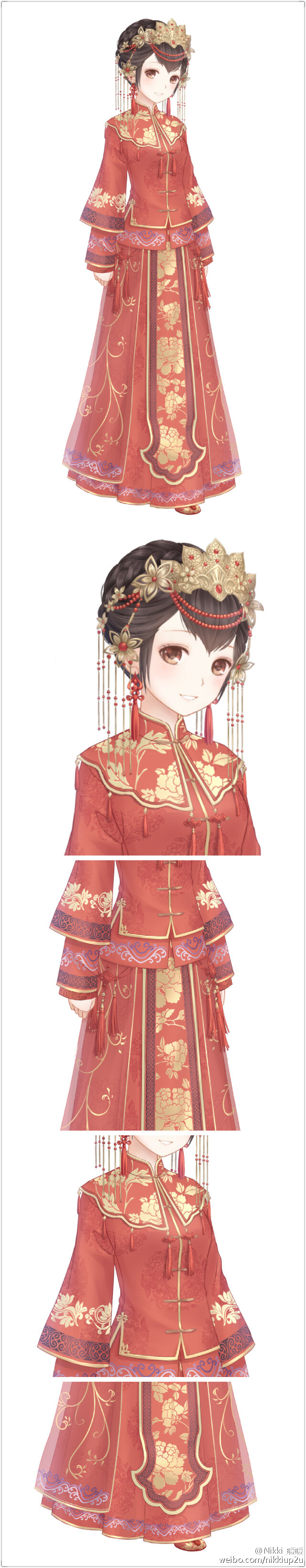 【暖暖环游世界】绝美中国风婚服 “红妆牡丹” 游戏 人设 服装设计 动画 装扮