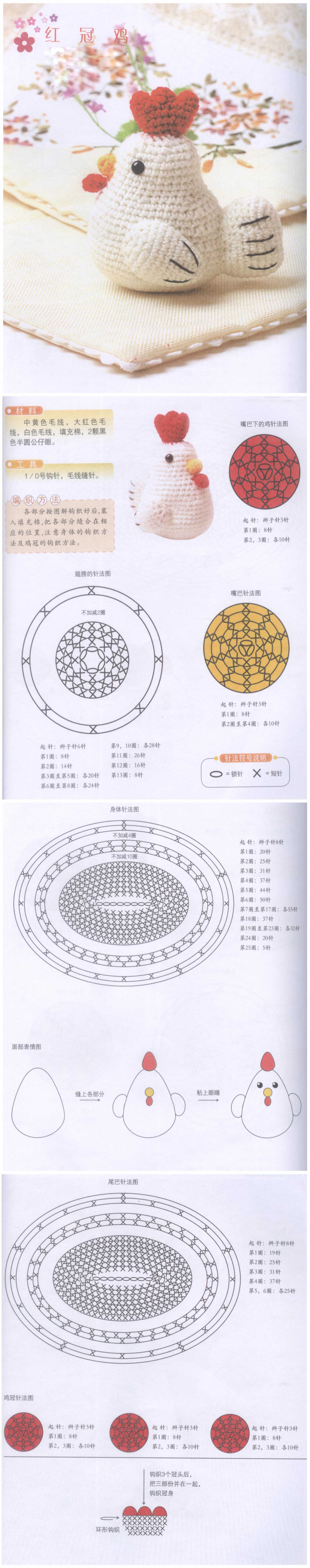 小肥鸡，咕咕哒。#钩织图解#