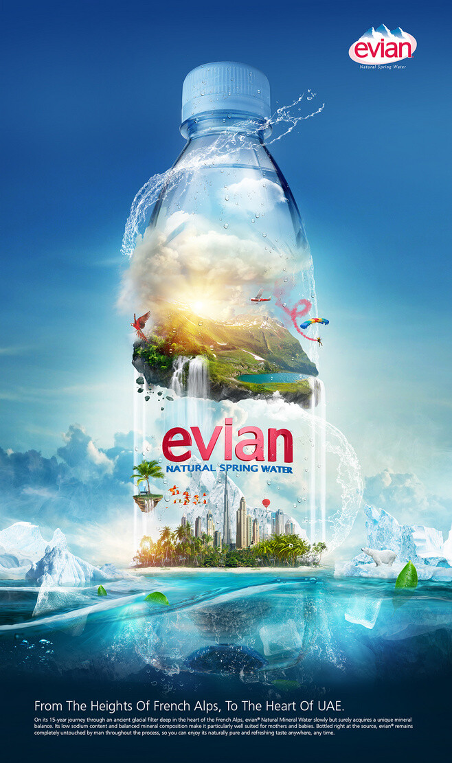 EVIAN Natural Spring Water : Evian Natural Spring Water