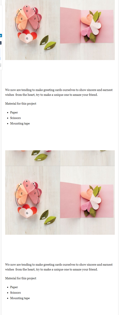DIY 3D Flower Greeting Card 1.纸2.剪刀3.泡面胶带