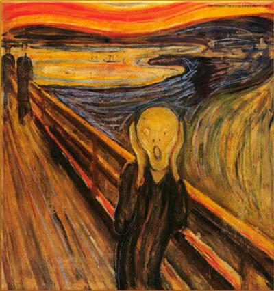 挪威画家爱德华·蒙克 (Edvard Munch，1863—1944)，堪称二十世纪表现主义艺术的先驱。他出生于挪威洛顿。蒙克曾经这样描述：“我和朋友一起去散步，太阳快要落山时，突然间，天空变得血一样的红，一阵忧伤涌上心头，…