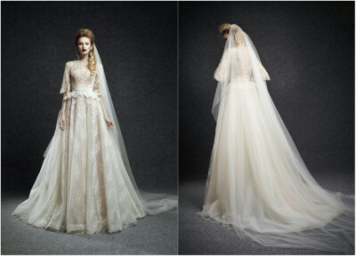 Ersa Atelier 2015 秋冬婚纱系列——当宫廷式的婚纱邂逅复古的发型与唇色