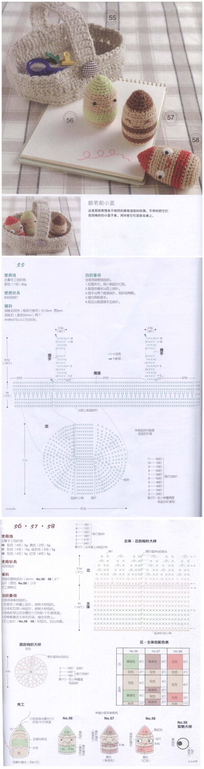 不是蜡笔小新，而是蜡笔小篮。#钩织图解#