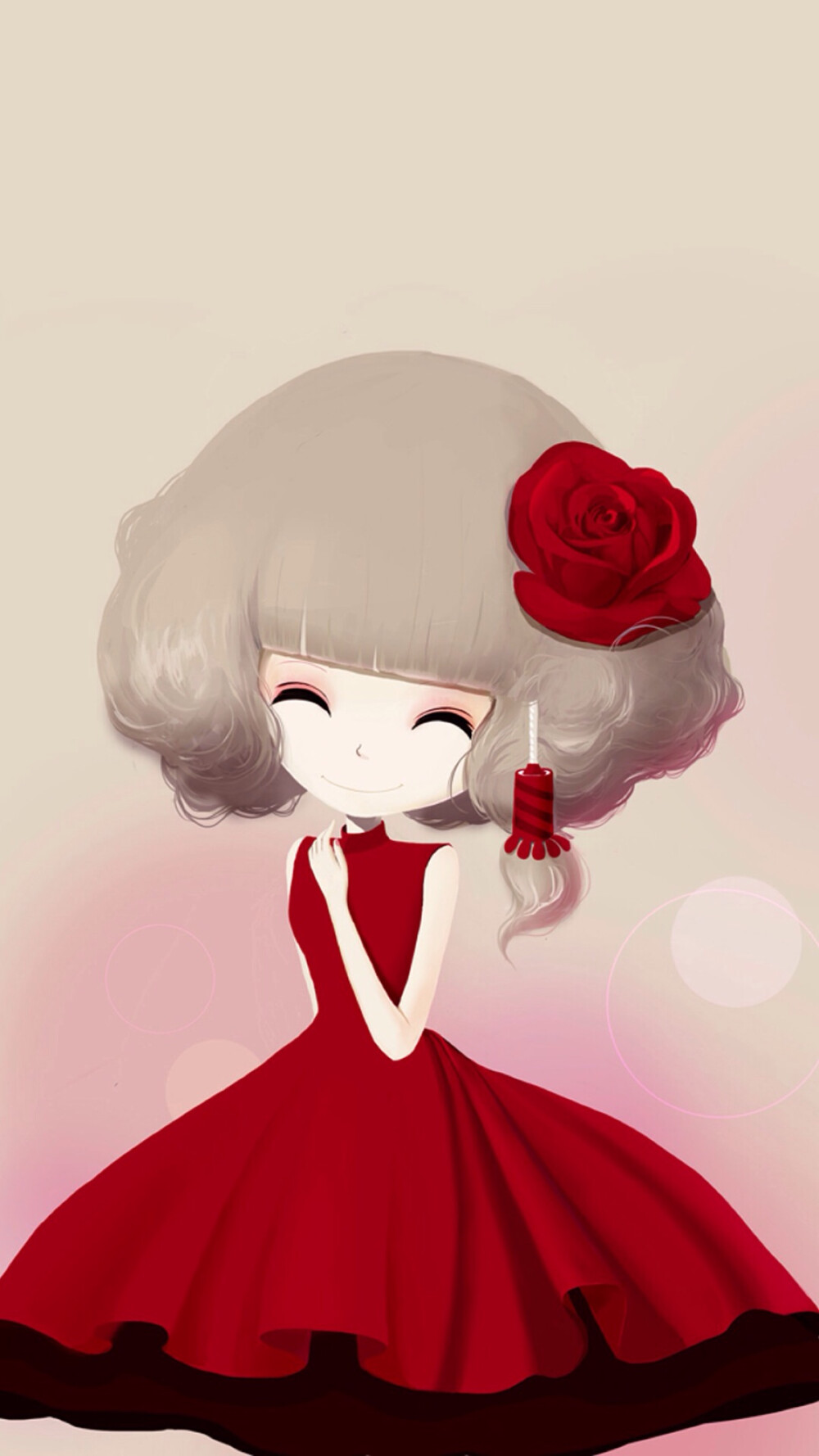 玫瑰姑娘.插画.壁纸.头像.