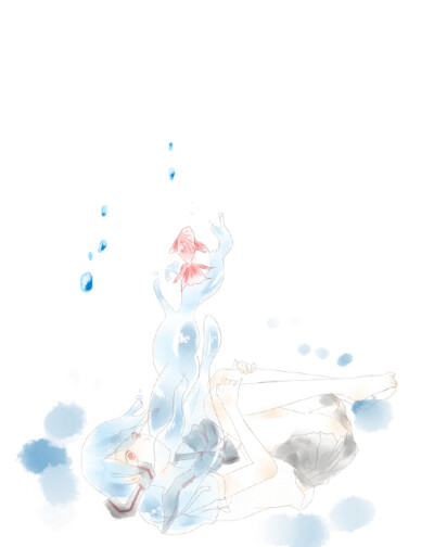 水初音 水miku 鱼 蓝色系