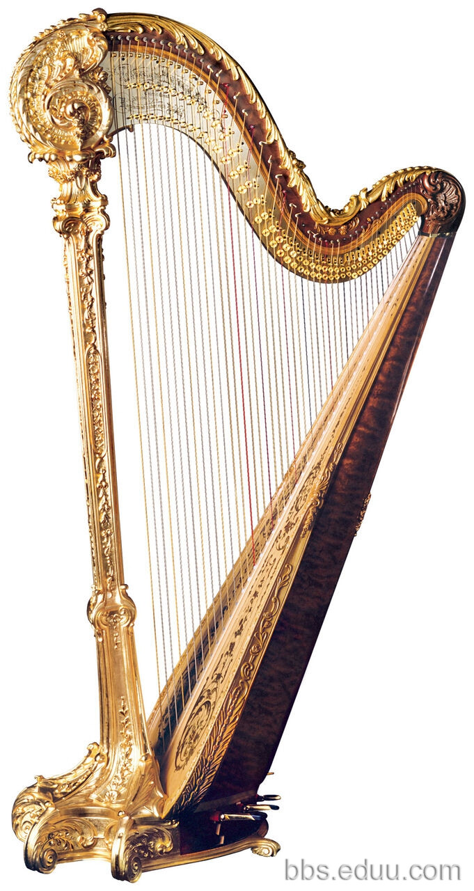  竖琴(英:harp，意:Arpa，德:Harfe，波斯:چنگ)，是一种大型弹弦乐器。竖琴是世界上最古老的拨弦乐器之一，起源于古波斯(伊朗)。早期的竖琴只具有按自然音阶排列的弦，所奏调性有限。现代竖琴是由法国钢琴制造家S·埃拉尔于1810年设计出来的，有四十七条不同长度的弦，七个踏板可改变弦音的高低，能奏出所有的调性。 怎么就比中国的好看呢，难道是没有故事的沉淀