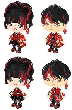 Ameba pigg 201402 山茶花和服朋克套装