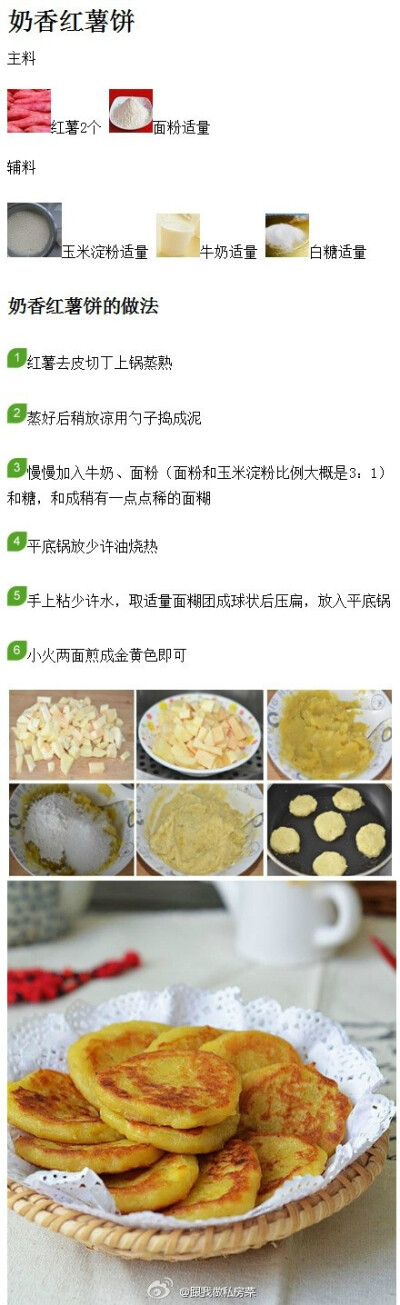 奶香红薯饼