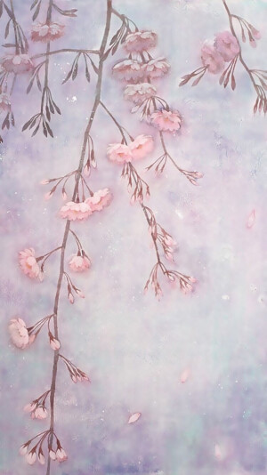 iphone壁纸 手绘 日系 花朵 小清新 平铺背景
