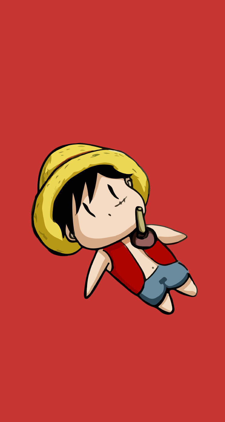 海贼王onepiece 路飞 漫画版 高清手机壁纸 动漫 q版套图 白底简约