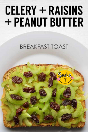 5. Celery+Raisins+Peanut Butter