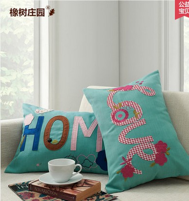 创意大码沙发靠枕 小可爱字母抱枕十字绣靠垫 lovehome