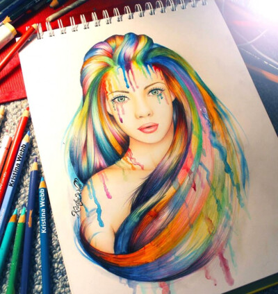 Kristina Webb创意彩铅插画作品