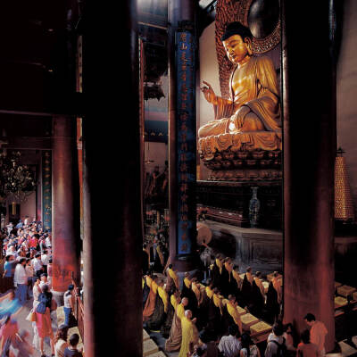 张望为了能够拍出最真实的佛寺生活,他长住在佛寺九年之久.我想正因为如此,他才能拍出真正的佛寺韵味来