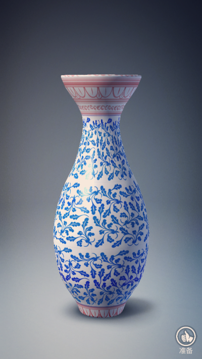 Pottery_China Style 青花红顶烧酒瓶