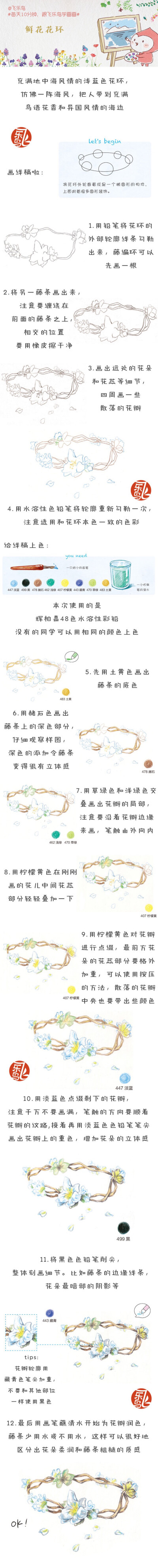 飞乐鸟彩铅绘画教程 侵删
