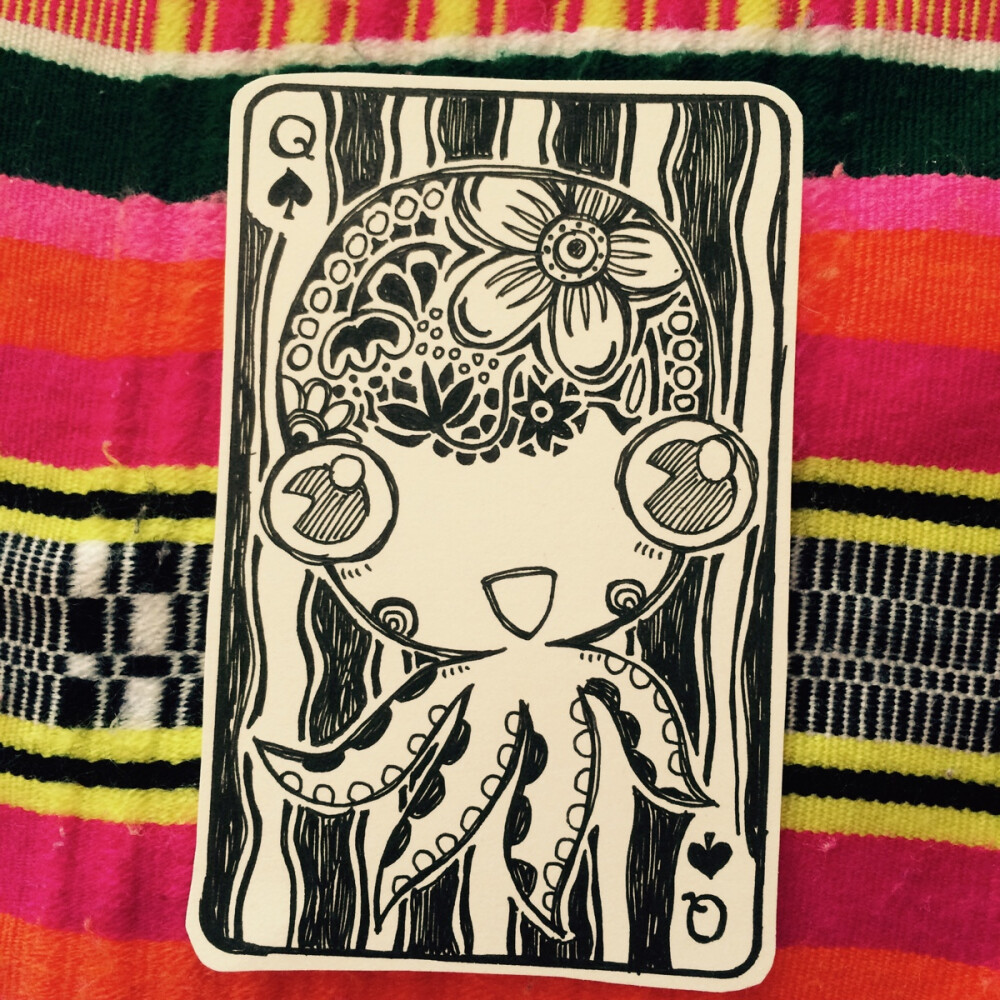 花和章鱼，花章鱼。 | 海洋1 5月16日 《达布溜君的扑克牌》♠Q