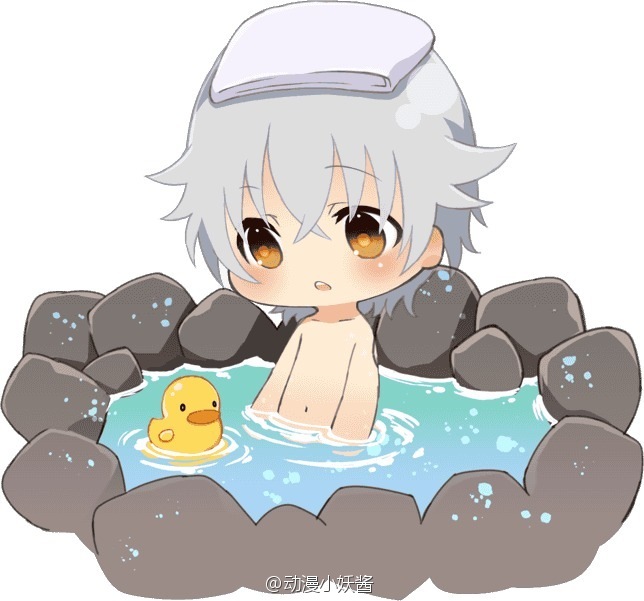 卡通头像沐浴男生呆萌可爱小黄鸭