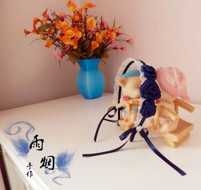 原创-哥特风，洛丽塔洋装发饰，缎带玫瑰蕾丝发箍。