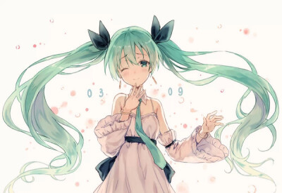 0309 初音未来 双马尾 意境 可爱 卖萌 miku