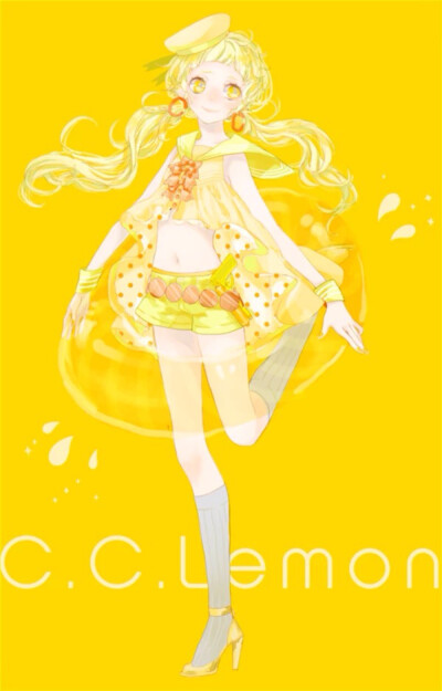 黄色。 少女