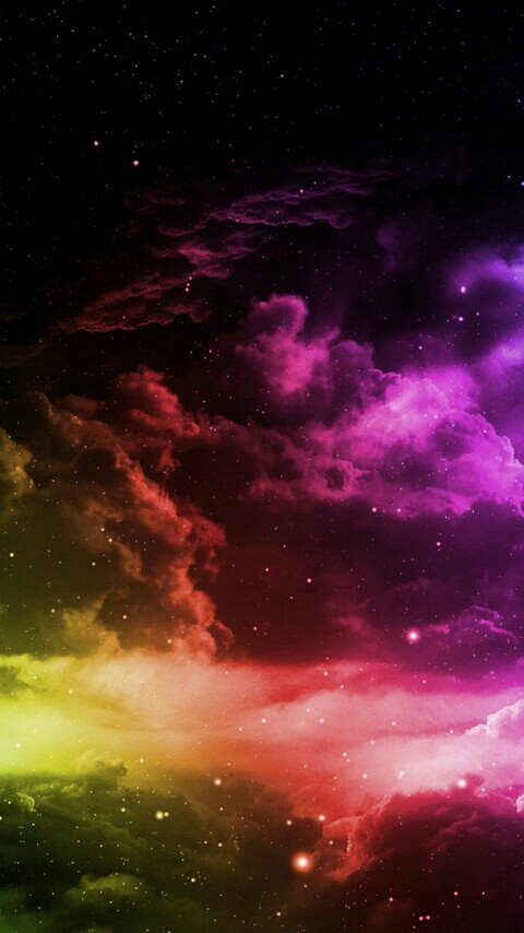 “寻不见你，在宇宙星辰最灿烂的地方等你”------宇宙星空星辰灿烂天空星云炫彩色彩彩虹手机超高清壁纸